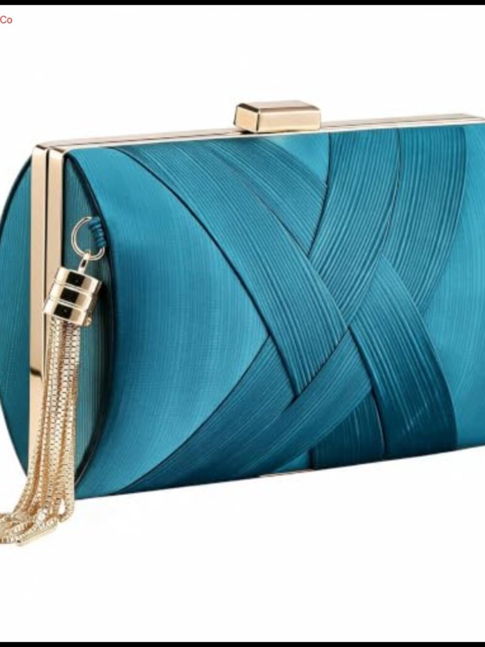 Women's Silk Satin Convertible Evening Clutch with Tassel & Detachable Chain